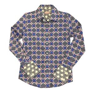 Tizzie Rome Button Up Shirt Women XS Medallion Print Cotton Preppy Dizzy Lizzie
